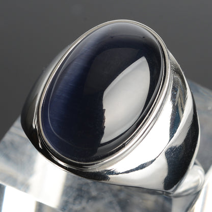 Stainless Steel Cat's Eye Stone Ring 10 gray-s by HitMyNeed