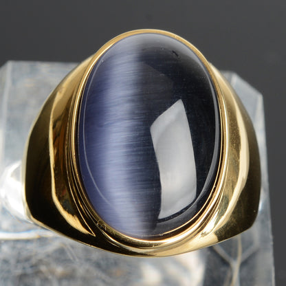 Stainless Steel Cat's Eye Stone Ring by HitMyNeed