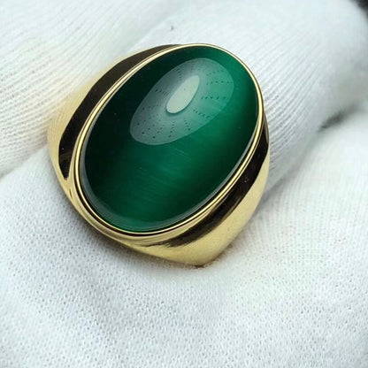 Stainless Steel Cat's Eye Stone Ring by HitMyNeed