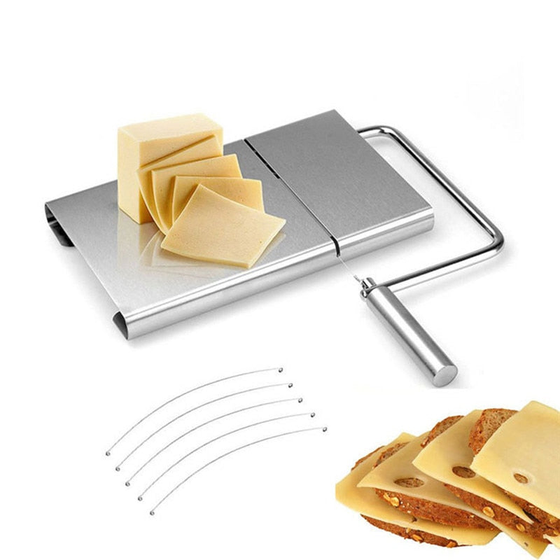 Stainless Steel Cheese Slicer with Wire Cutting Board by HitMyNeed