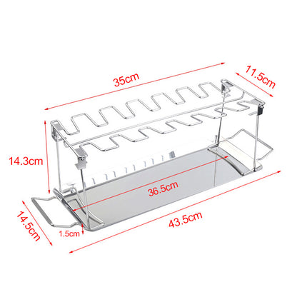 Stainless Steel Chicken Leg Rack with Drip Pan by HitMyNeed