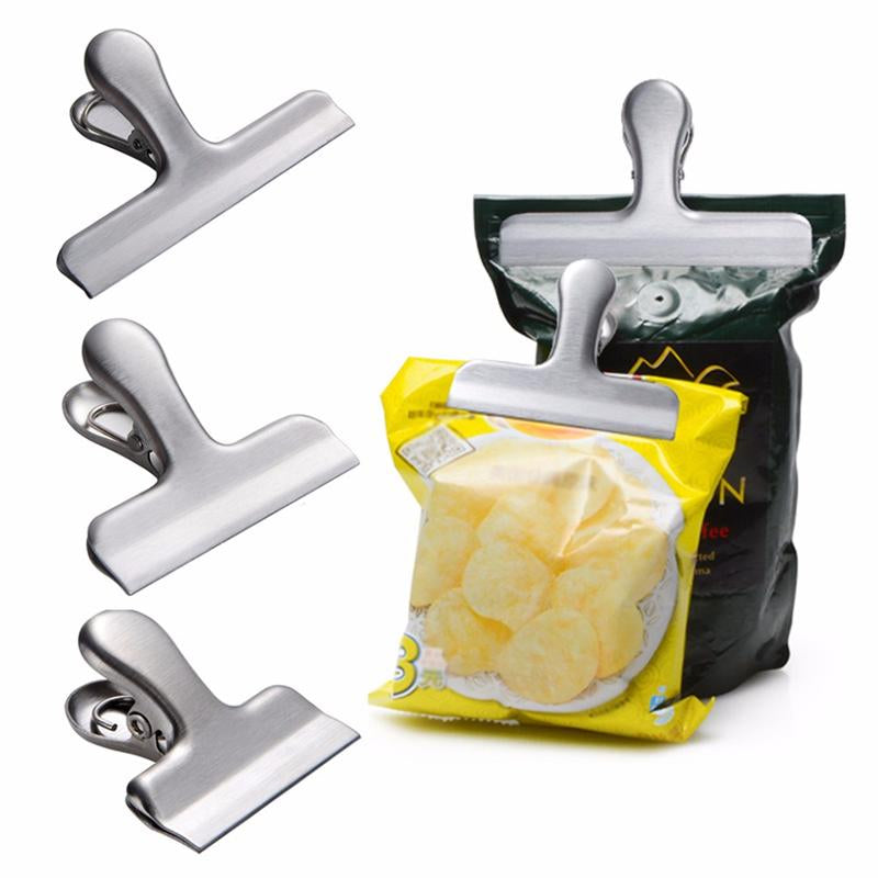 Stainless Steel Chip Clips Set (12 Pack) by HitMyNeed