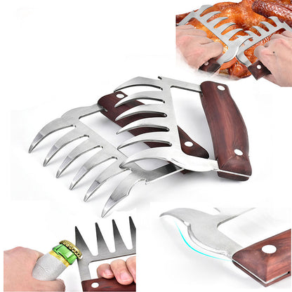 Stainless Steel Claw Meat Shredders with Wood Handle by HitMyNeed