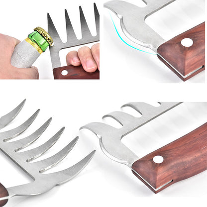 Stainless Steel Claw Meat Shredders with Wood Handle by HitMyNeed