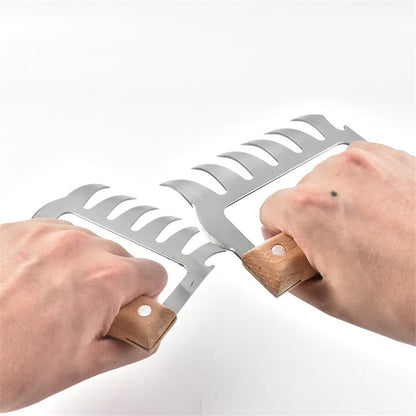 Stainless Steel Claw Meat Shredders with Wood Handle by HitMyNeed