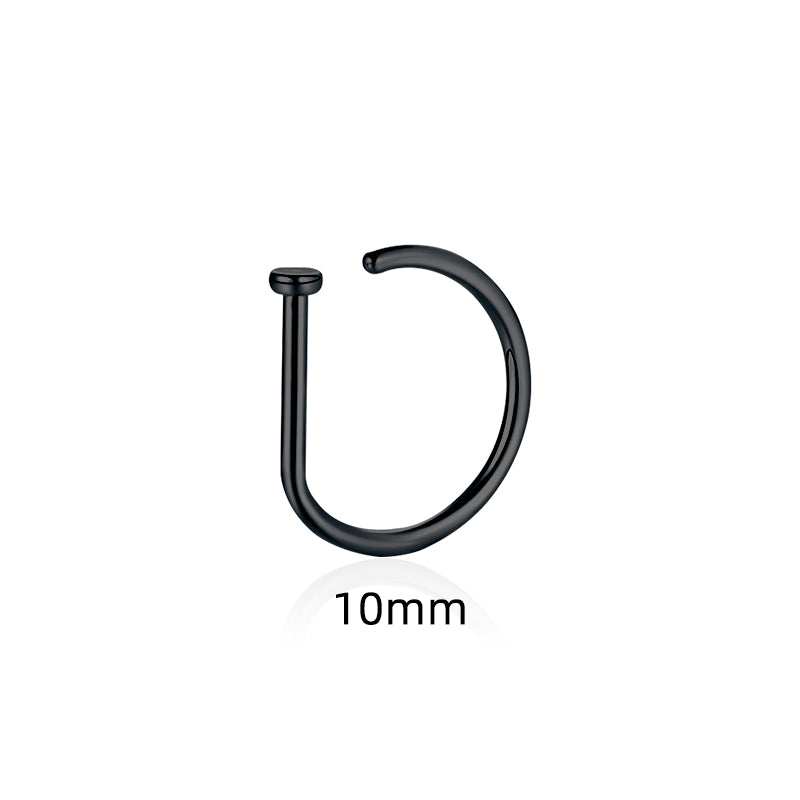 Stainless Steel Clip-On Nose Ring black-1pcs-200003763 by HitMyNeed