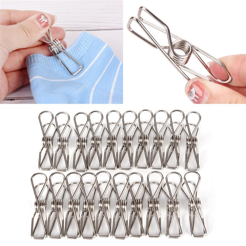 Stainless Steel Clothesline Pins (Set of 20) by HitMyNeed