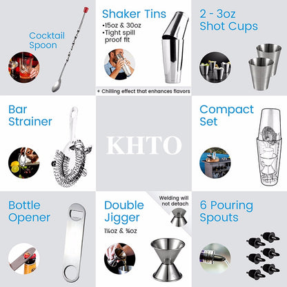 Stainless Steel Cocktail Shaker Bar Tool Set by HitMyNeed