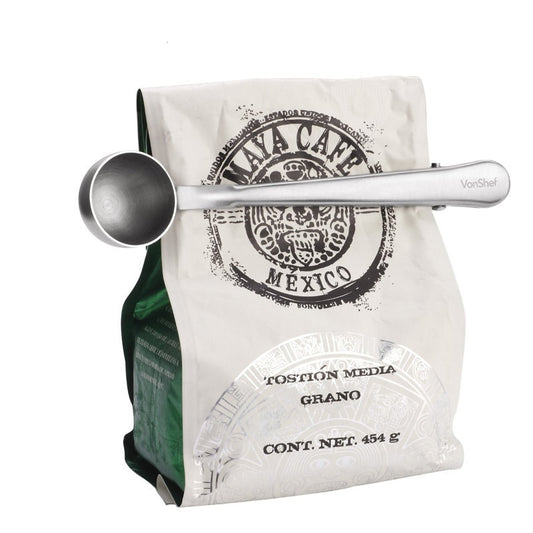 Stainless Steel Coffee Measuring Spoon with Bag Clip by HitMyNeed