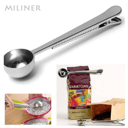 Stainless Steel Coffee Measuring Spoon with Bag Clip by HitMyNeed