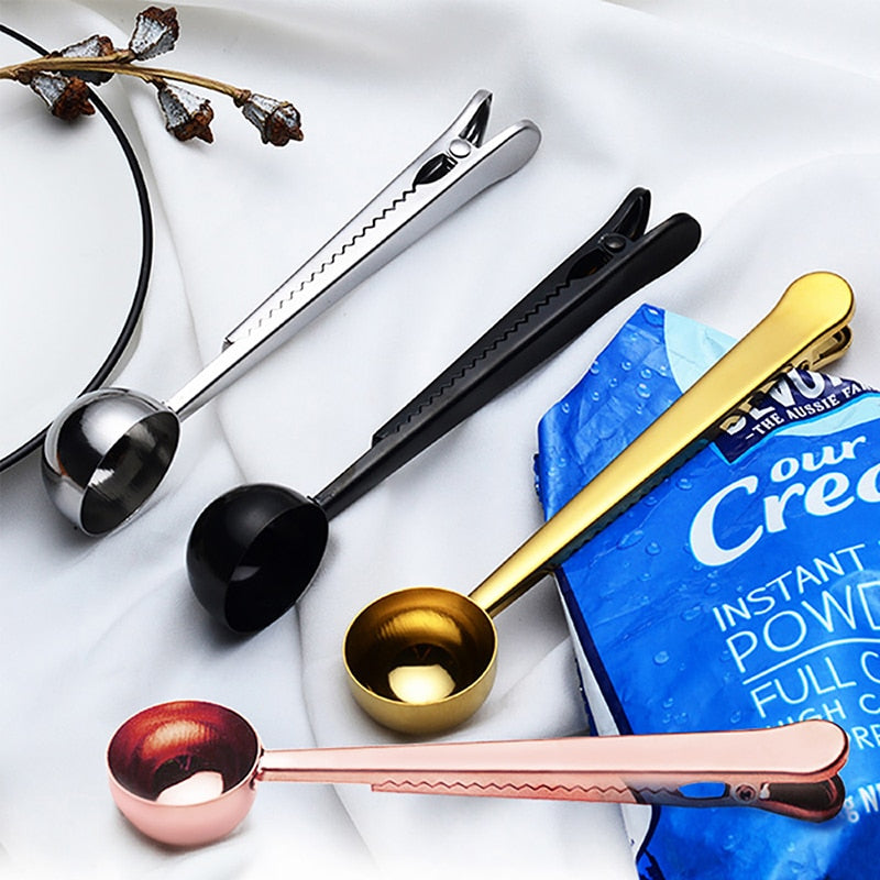 Stainless Steel Coffee Scoop Measuring Spoon Clip by HitMyNeed