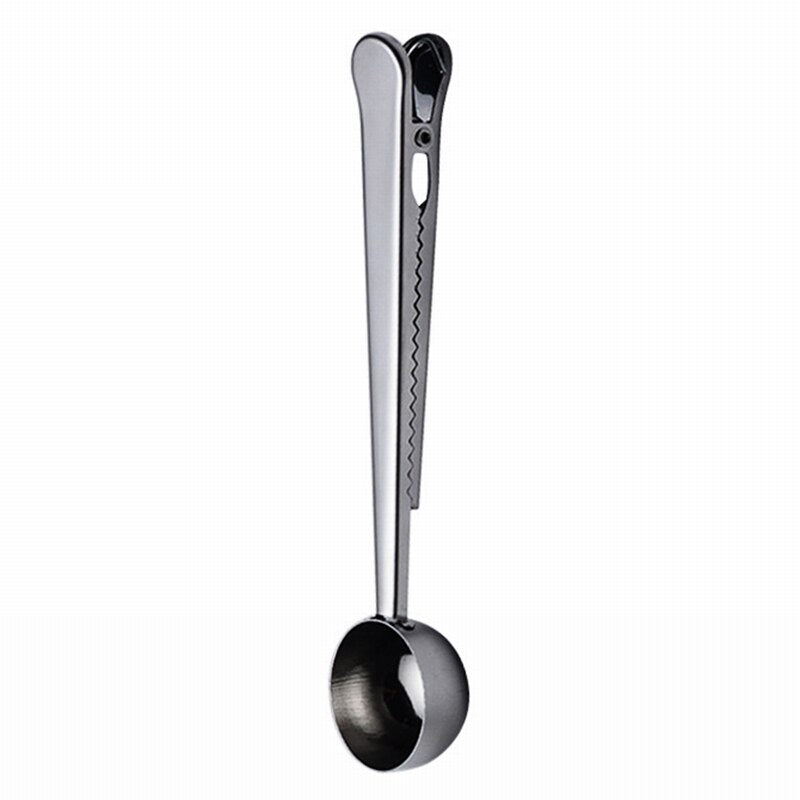 Stainless Steel Coffee Scoop Measuring Spoon Clip silver by HitMyNeed