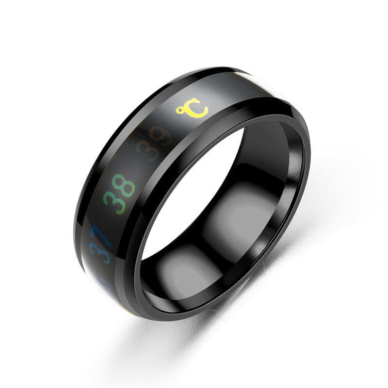 Stainless Steel Color-Changing Couples Mood Ring 6 ring-black by HitMyNeed