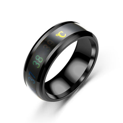 Stainless Steel Color-Changing Couples Mood Ring 6 ring-black by HitMyNeed