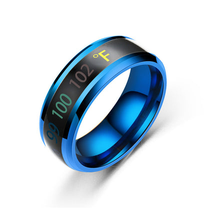 Stainless Steel Color-Changing Couples Mood Ring 6 ring-blue1 by HitMyNeed