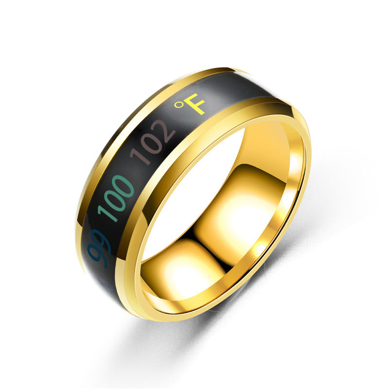 Stainless Steel Color-Changing Couples Mood Ring 6 ring-gold1 by HitMyNeed