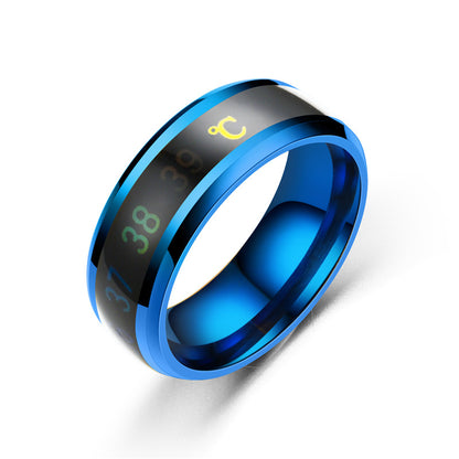 Stainless Steel Color-Changing Couples Mood Ring 7 ring-blue by HitMyNeed