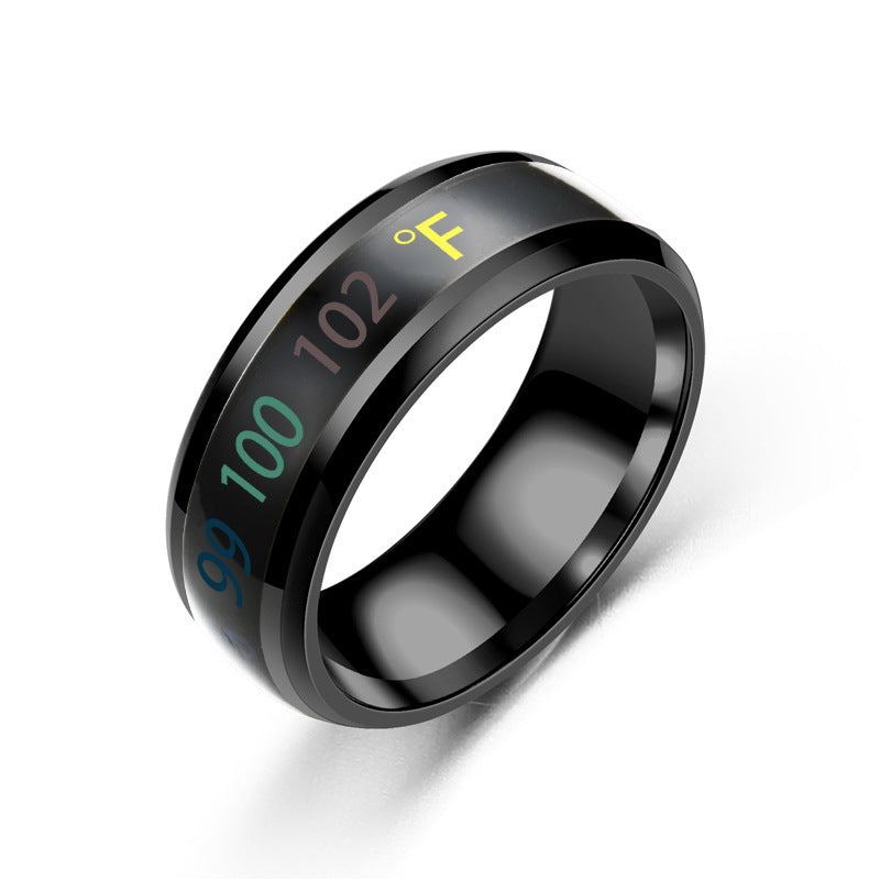 Stainless Steel Color-Changing Couples Mood Ring 9 ring-black1 by HitMyNeed