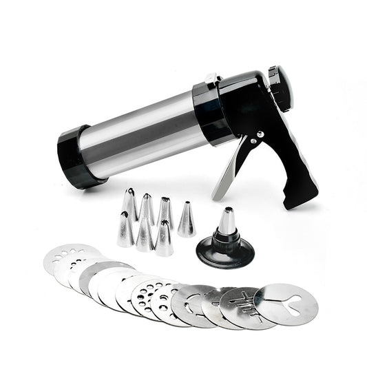 Stainless Steel Cookie Press Gun with Discs & Tips by HitMyNeed