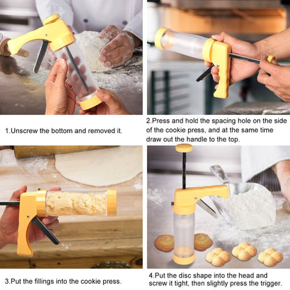 Stainless Steel Cookie Press Gun with Discs & Tips by HitMyNeed