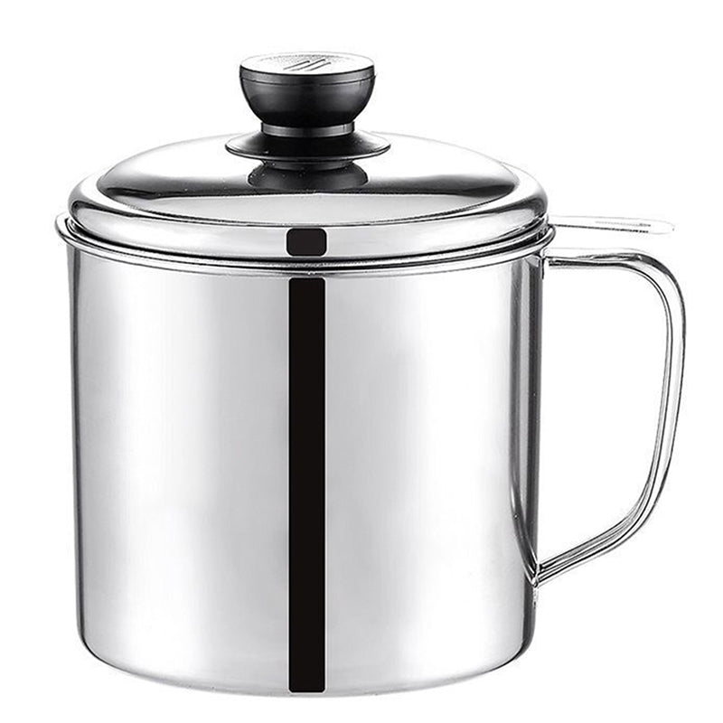 Stainless Steel Cooking Oil Strainer Container M - 1800ml: 16 x 16cm by HitMyNeed