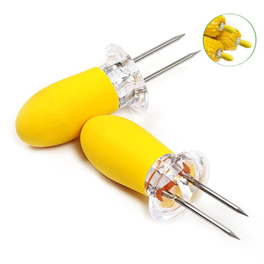 Stainless Steel Corn Holders Fork Set (2pcs) by HitMyNeed