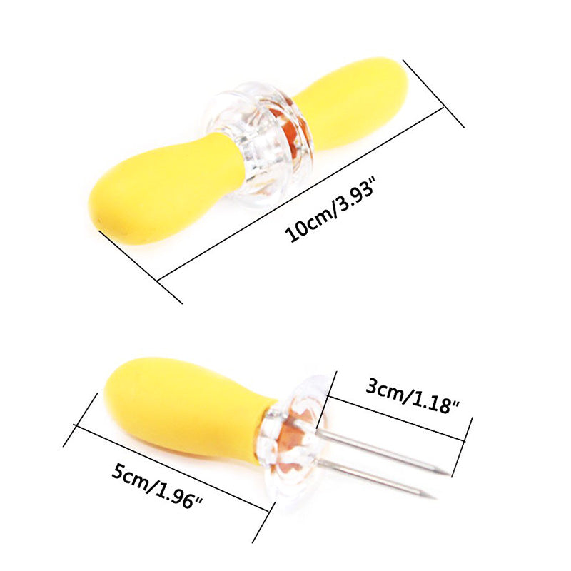Stainless Steel Corn Holders Fork Set (2pcs) by HitMyNeed