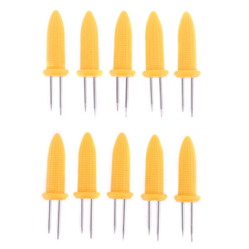 Stainless Steel Corn on the Cob Forks Set (10 Pack) by HitMyNeed