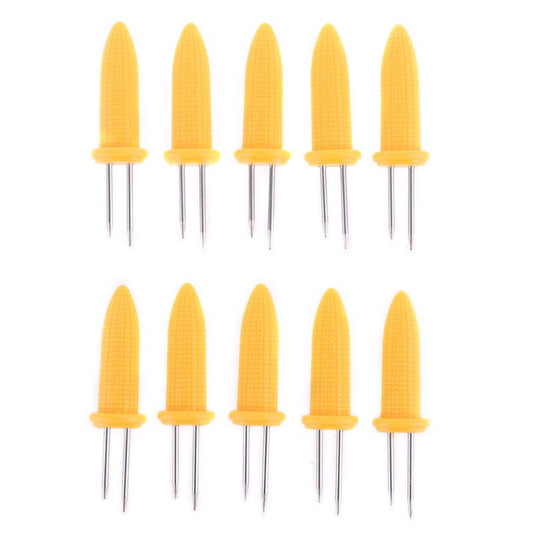 Stainless Steel Corn on the Cob Forks Set (10 Pack) by HitMyNeed