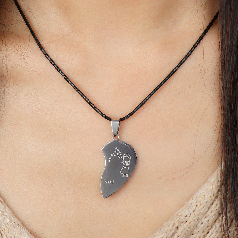 Stainless Steel Couple Heart Necklace Set by HitMyNeed