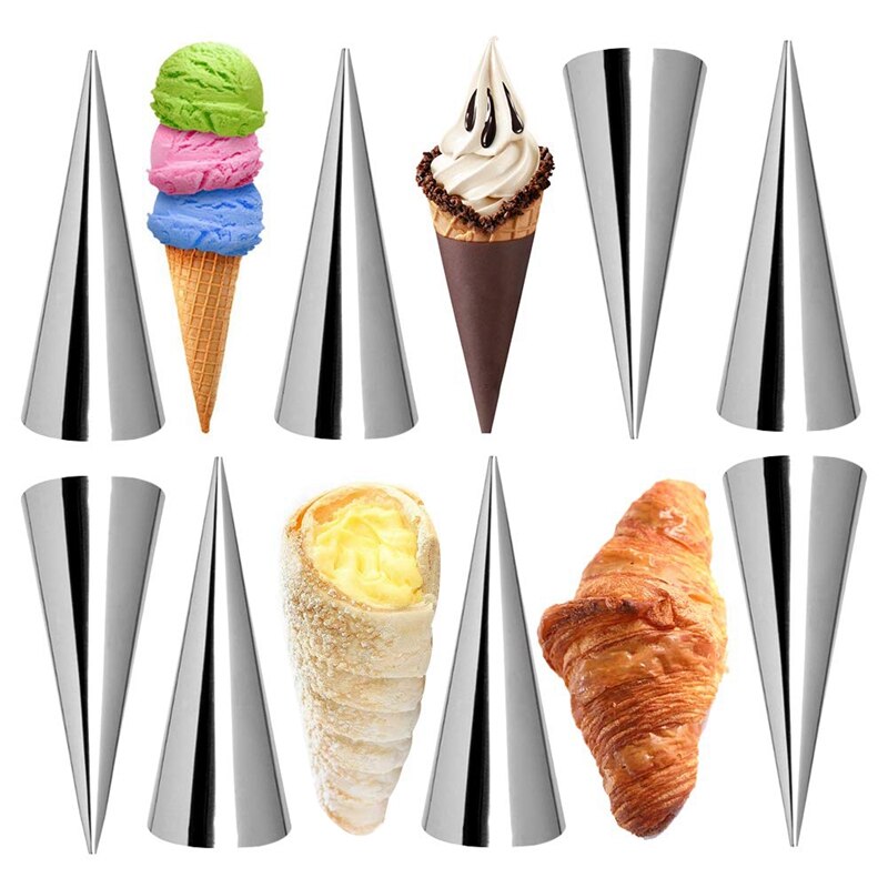 Stainless Steel Cream Horn Molds Cones (12 Pack) by HitMyNeed