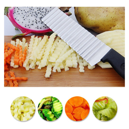 Stainless Steel Crinkle Chip Cutter with Easy-Grip Handle by HitMyNeed