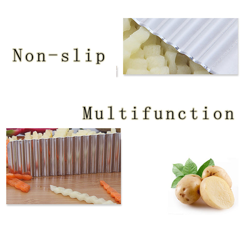 Stainless Steel Crinkle Chip Cutter with Easy-Grip Handle by HitMyNeed