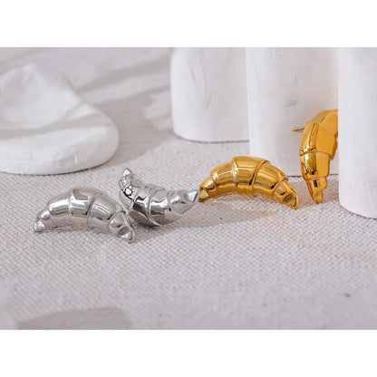Stainless Steel Croissant Stud Earrings by HitMyNeed