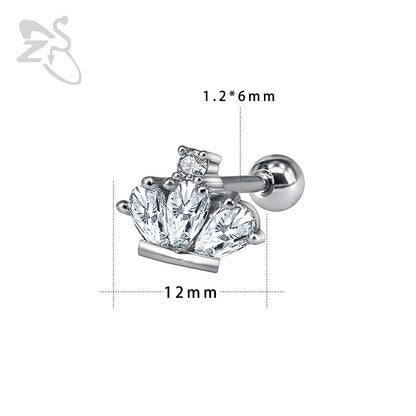 Stainless Steel Crown Stud Earrings by HitMyNeed