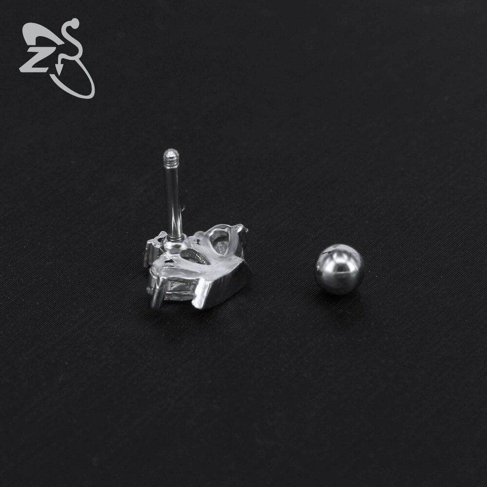 Stainless Steel Crown Stud Earrings by HitMyNeed
