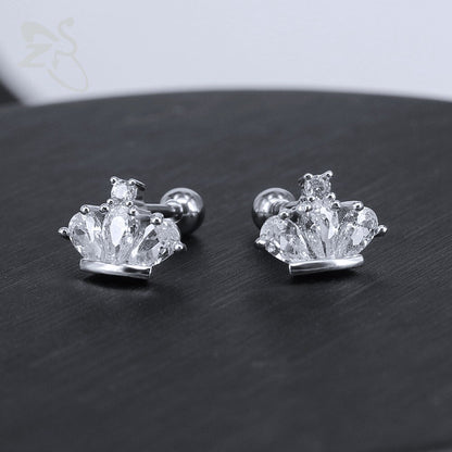 Stainless Steel Crown Stud Earrings by HitMyNeed