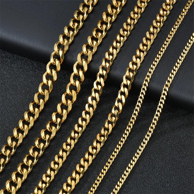Stainless Steel Curb Cuban Chain Necklace 3-7mm by HitMyNeed
