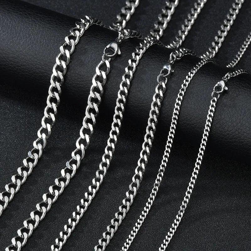 Stainless Steel Curb Cuban Chain Necklace 3-7mm by HitMyNeed