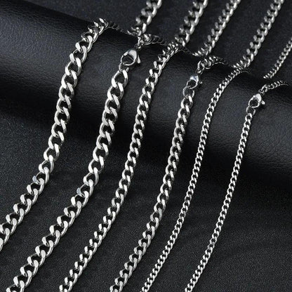 Stainless Steel Curb Cuban Chain Necklace 3-7mm by HitMyNeed