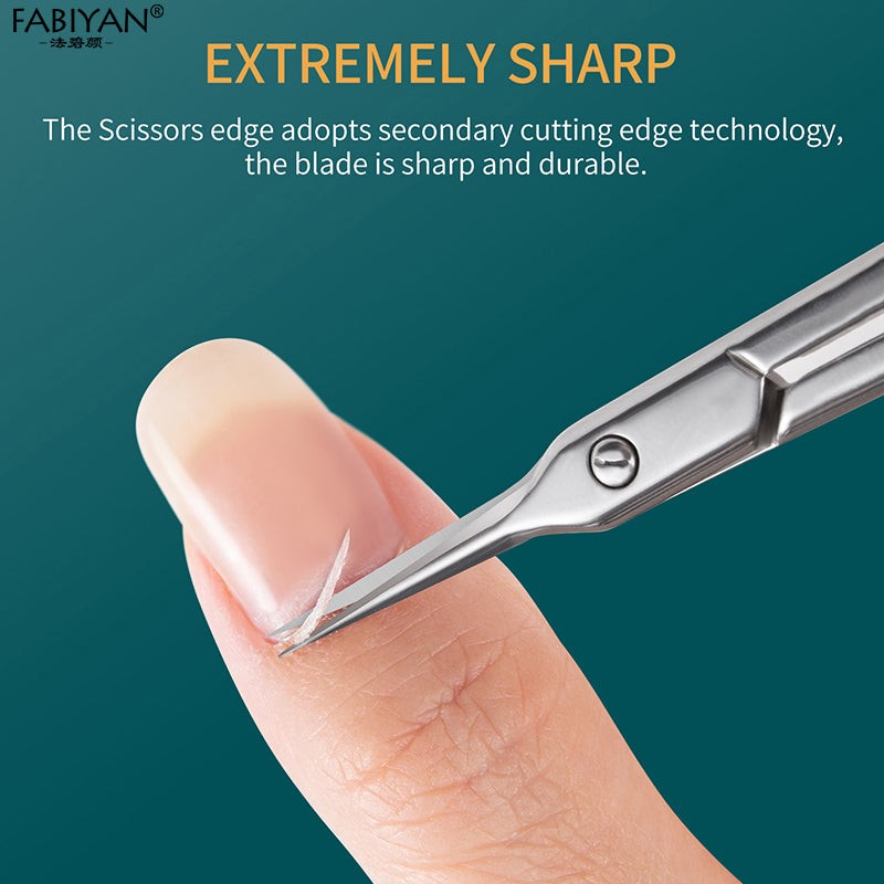 Stainless Steel Curved Cuticle Scissors 9.5 cm by HitMyNeed
