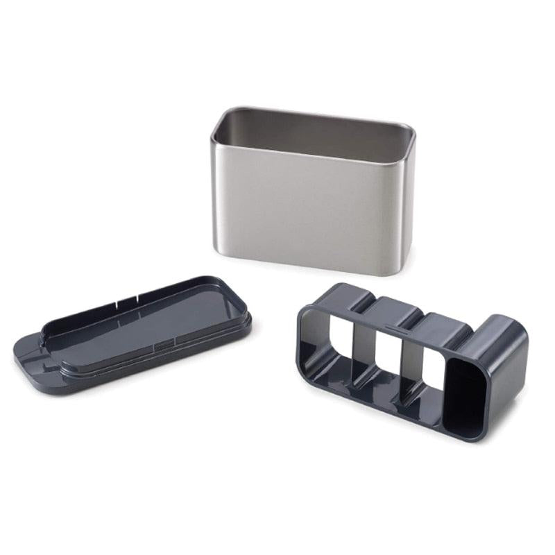Stainless Steel Cutlery Holder with Drainer Base by HitMyNeed