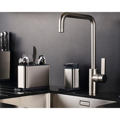 Stainless Steel Cutlery Holder with Drainer Base by HitMyNeed