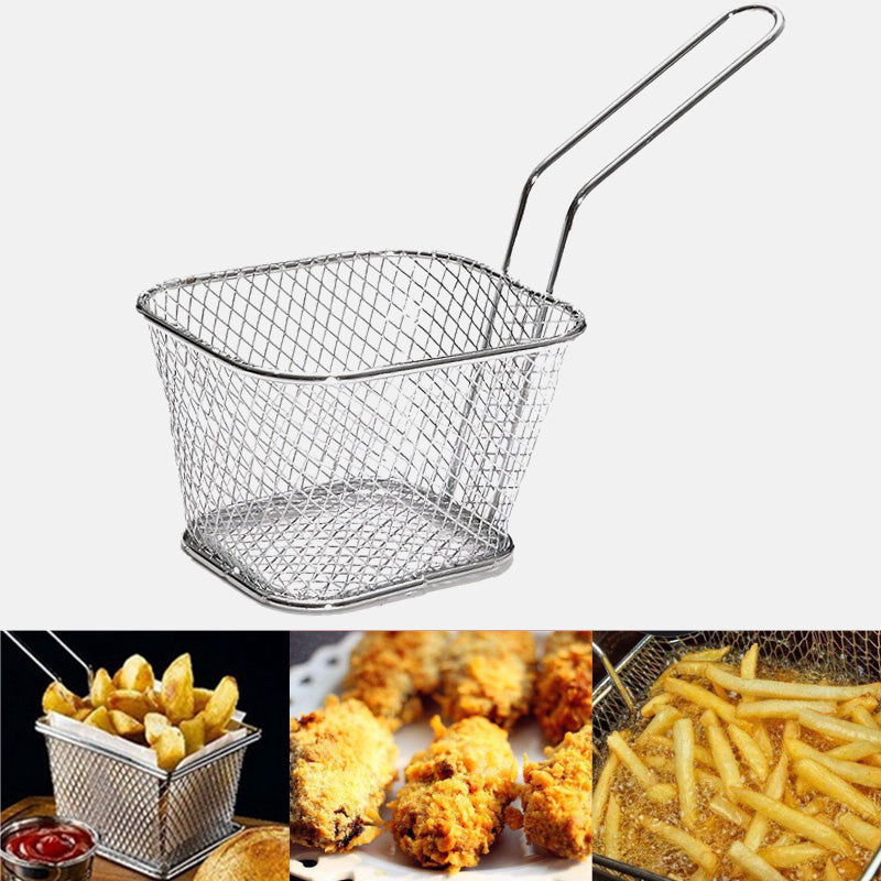 Stainless Steel Deep Fryer Basket with Handle by HitMyNeed