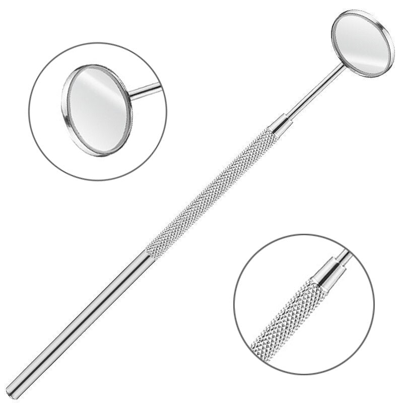 Stainless Steel Dental Examination Mirror 16 cm by HitMyNeed