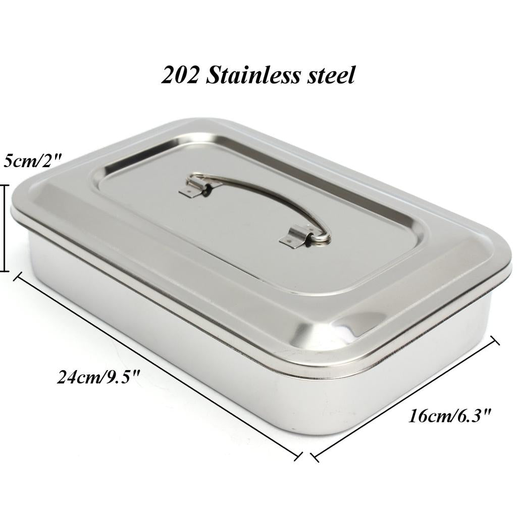 Stainless Steel Dental Instrument Tray with Lid by HitMyNeed