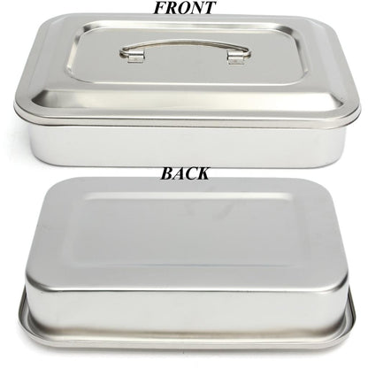Stainless Steel Dental Instrument Tray with Lid by HitMyNeed
