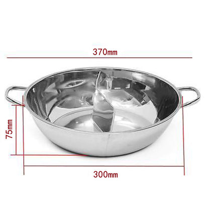Stainless Steel Divided Chinese Hot Pot Cooker 28cm by HitMyNeed