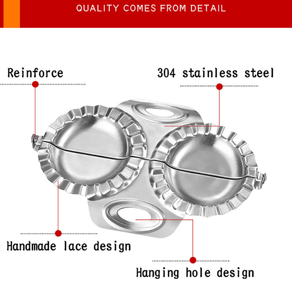 Stainless Steel Double Dumpling Press Mold by HitMyNeed