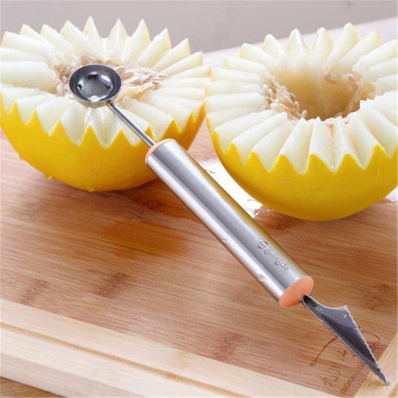 Stainless Steel Double-Ended Melon Scooper Tool by HitMyNeed